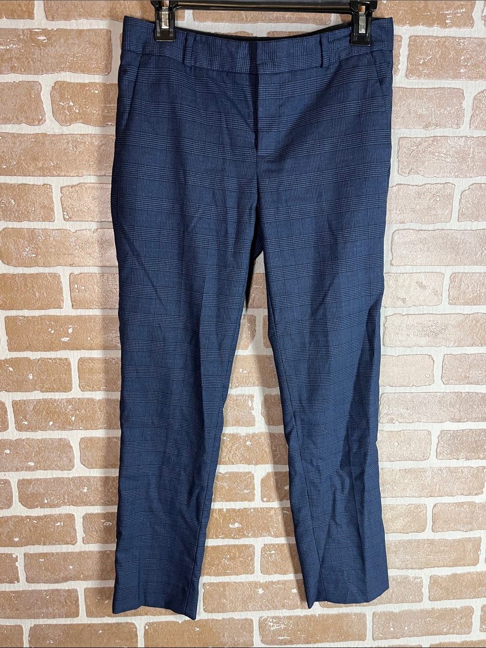 Banana Republic Ryan Dress Pants Navy Blue check Size 4 P petite